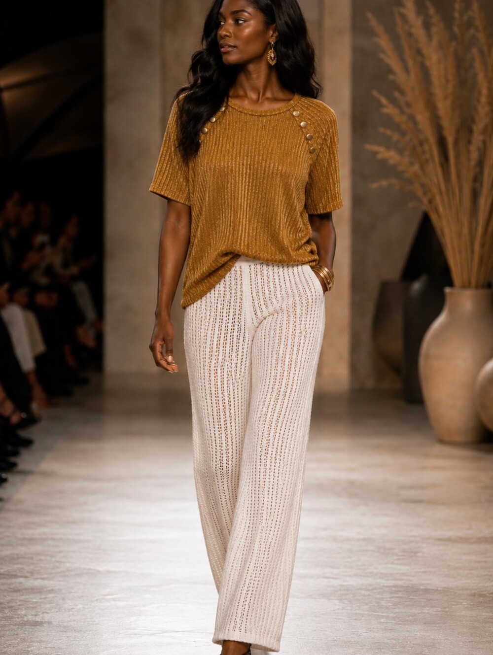 MICHAEL KORS Copper Shimmer Top With Gold Accents